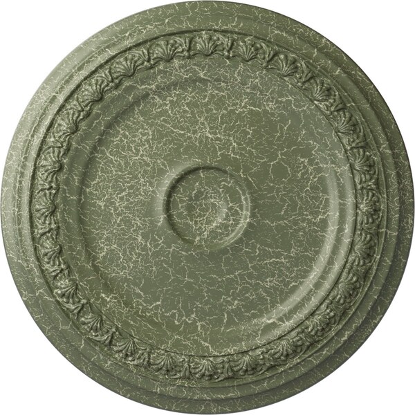 Ekena Millwork Carlsbad Ceiling Medallion (Fits Canopies up to 5 1/2"), 31 1/8"OD x 1 1/2"P, Athenian Green Crackle CM31CAAGC - main